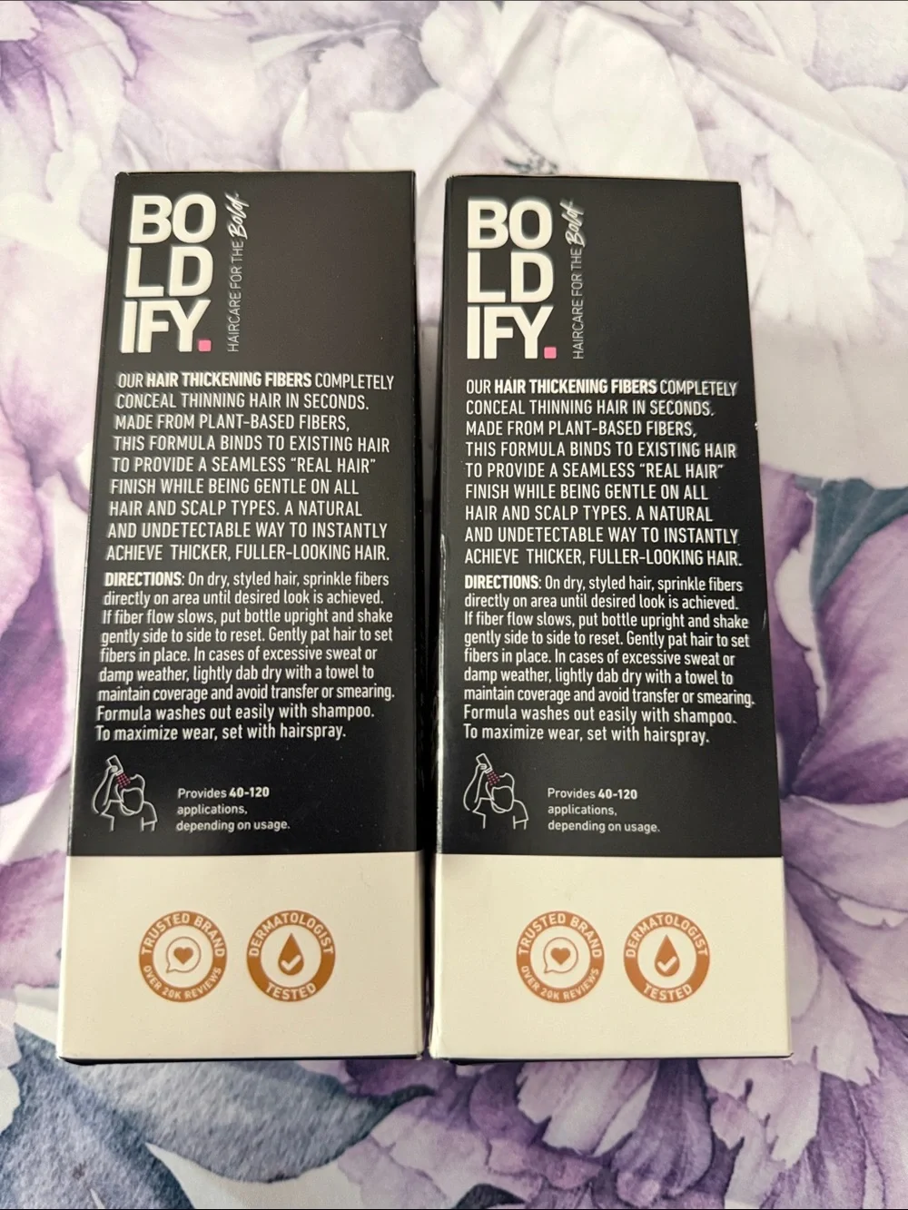 Boldify Hair Thickening Fibers in Black Lot Two 1.97 Oz Bottles